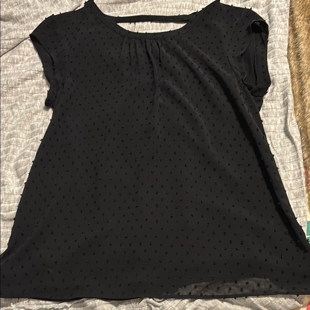 DR2 Black Cap Sleeve Boxy Blouse